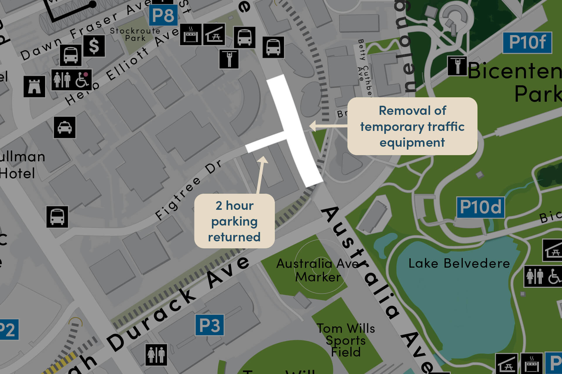 Map of Australia Avenue and Figtree Drive intersection