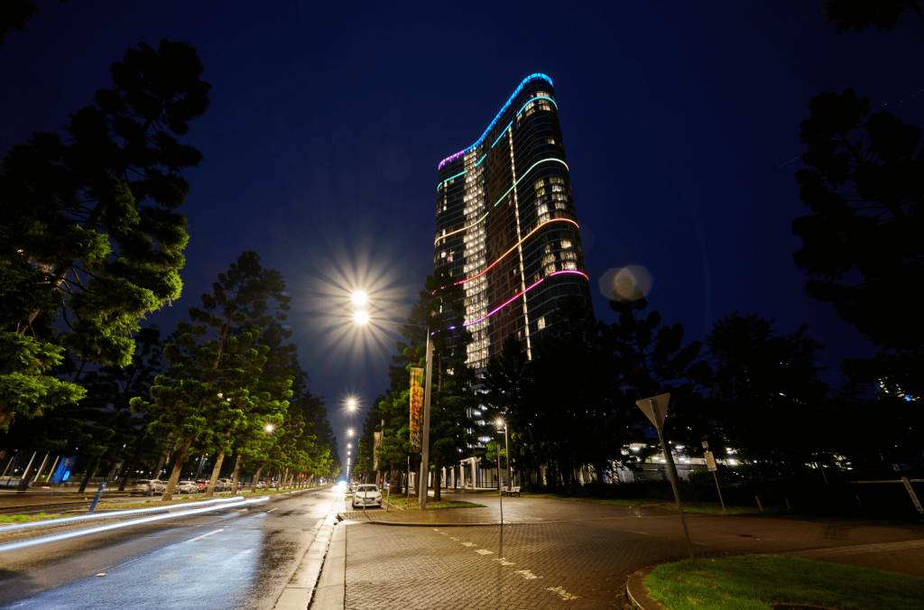 Image of Sydney Olympic Park at night